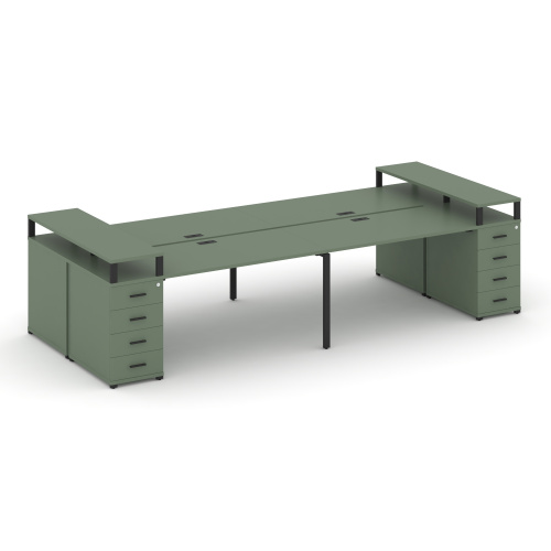 Бенч-система на 4 места с 2 опорными тумбами Concept CN.DRS-442