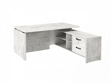 Стол с опорной тумбой FB-117R.GG Хромикс белый/Мрамор Леванто белый