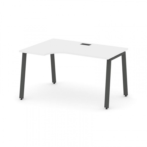 Style Project Стол рабочий эргоном. SN-6A.SPA-011(L) Тиквуд Светлый/Металл Белый 1380*700/980*750 фото 17