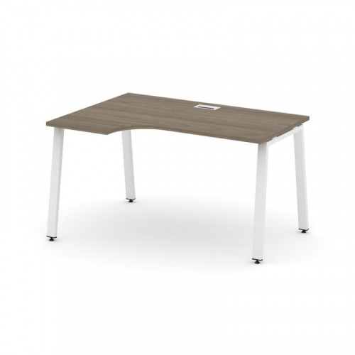 Style Project Стол рабочий эргоном. SN-6A.SPA-011(L) Тиквуд Светлый/Металл Белый 1380*700/980*750 фото 25