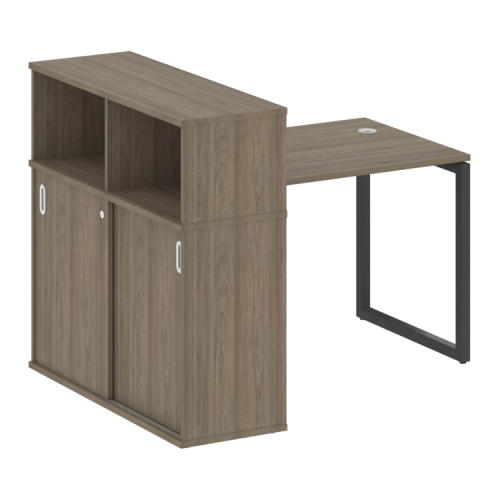 Стол офисный с шкафом-купе на О-обр. м/к Metal System Quattro 40БО.РС-СШК-3.1