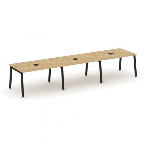 Style Project Стол переговорный SN-5A.SPRG-022 Дуб Наварра/Металл Белый 3540*980*750 фото 4