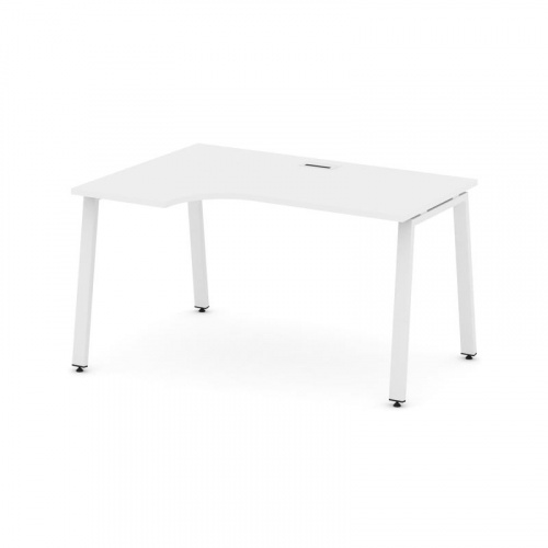 Style Project Стол рабочий эргоном. SN-6A.SPA-011(L) Тиквуд Светлый/Металл Белый 1380*700/980*750 фото 20