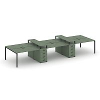 Бенч-система на 6 мест с 2 опорными тумбами Concept CN.DRS-467