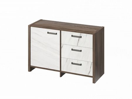 Тумба двухсекционная FB-12-01.G. Орех Пацифик Табак/Мрамор Леванто белый