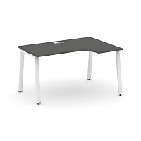 Style Project Стол рабочий эргоном. SN-6A.SPA-022(R) Антрацит/Металл Белый 1580*800/980*750