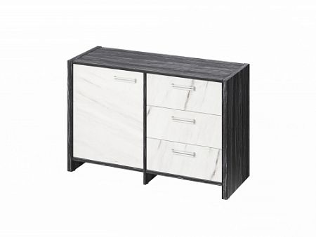 Тумба двухсекционная FI-12-01.G. Древесина Графит/Мрамор Леванто белый