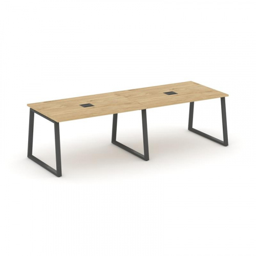 Style Project Стол переговорный SN-6T1.SPRG-013 Акация Лорка/Металл Антрацит/Заглушка Металл Антраци фото 5