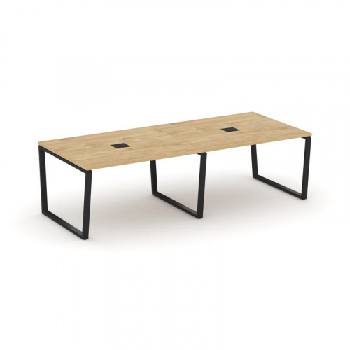 Style Project Стол переговорный SN-6T2.SPRG-044 Акация Лорка/Металл Антрацит/Заглушка Металл Антраци