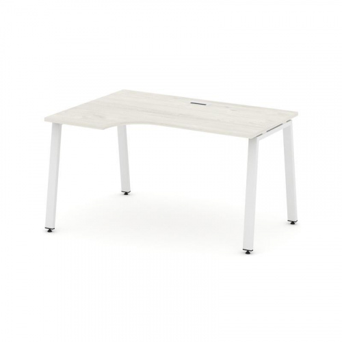 Style Project Стол рабочий эргоном. SN-6A.SPA-011(L) Тиквуд Светлый/Металл Белый 1380*700/980*750 фото 22