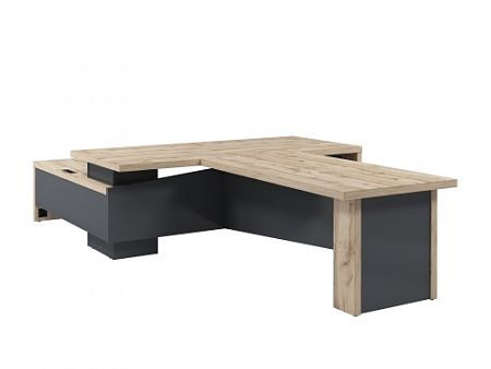 Стол руководителя с опорной тумбой Т-922.1000ПР с блоком розеток и брифингом