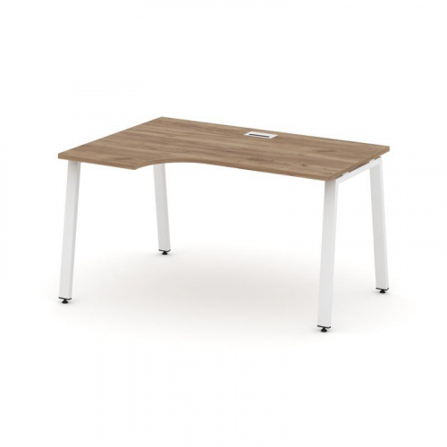 Style Project Стол рабочий эргоном. SN-6A.SPA-011(L) Тиквуд Светлый/Металл Белый 1380*700/980*750 фото 19