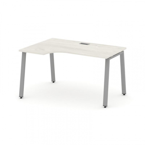 Style Project Стол рабочий эргоном. SN-6A.SPA-011(L) Тиквуд Светлый/Металл Белый 1380*700/980*750 фото 5