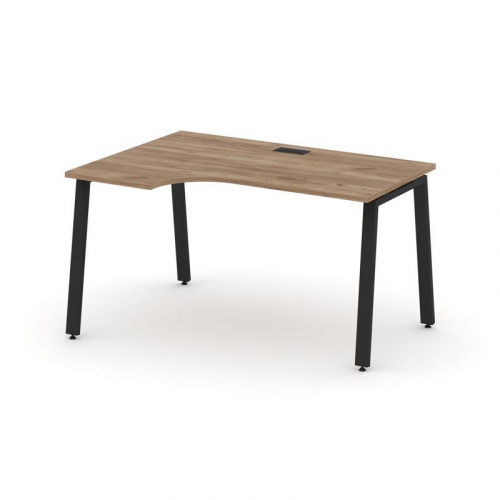 Style Project Стол рабочий эргоном. SN-6A.SPA-011(L) Тиквуд Светлый/Металл Белый 1380*700/980*750 фото 2