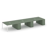 Бенч-система на 6 мест с 3 опорными тумбами Concept CN.DRS-457