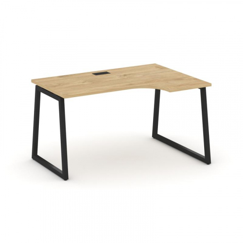 Style Project Стол рабочий эргоном. SN-4T1.SPA-001(R) Акация Лорка/Металл Антрацит/Заглушка Пластик