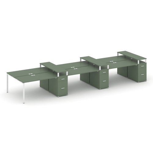 Бенч-система на 6 мест с 3 опорными тумбами Concept CN.DRS-477