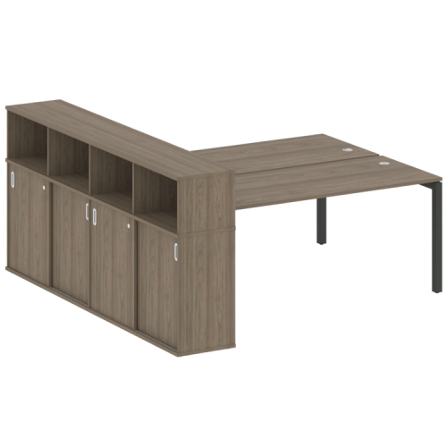 Бенч-система с шкафом-купе на П-обр. м/к Metal System Quattro 50БП.РС-СШК-4.5 Бенч-система с шкафом-купе на П-обр. м/к Metal System Quattro 50БП.РС-СШК-4.5