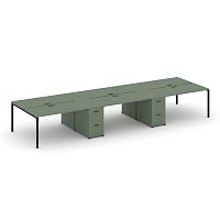 Бенч-система на 6 мест с 2 опорными тумбами Concept CN.DRS-454