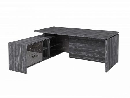 Стол с опорной тумбой FB-119L.GG Древесина Графит/Камень Пьетра Гриджиа черный