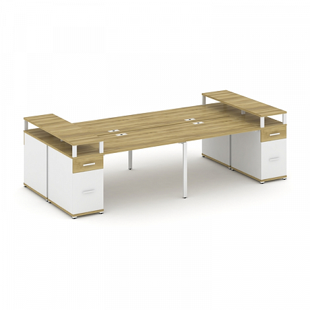 Бенч-система на 4 места с 2 опорными тумбами Concept CN.DRS-446