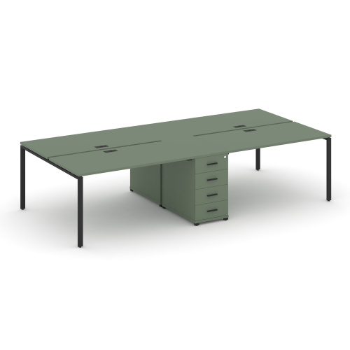 Бенч-система на 4 места с 1 опорной тумбой Concept CN.DRS-419