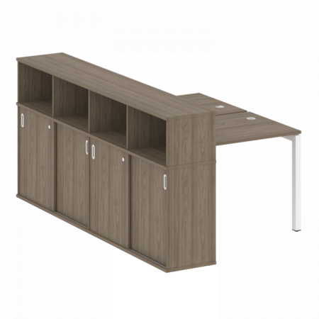 Бенч-система с шкафом-купе на П-обр. м/к Metal System Quattro 50БП.РС-СШК-4.1