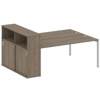 Бенч-система с шкафом-купе на П-обр. м/к Metal System Quattro 40БП.РС-СШК-2.5