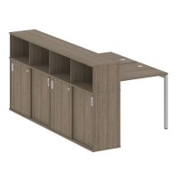 Бенч-система с шкафом-купе на П-обр. м/к Metal System Quattro 40БП.РС-СШК-4.1